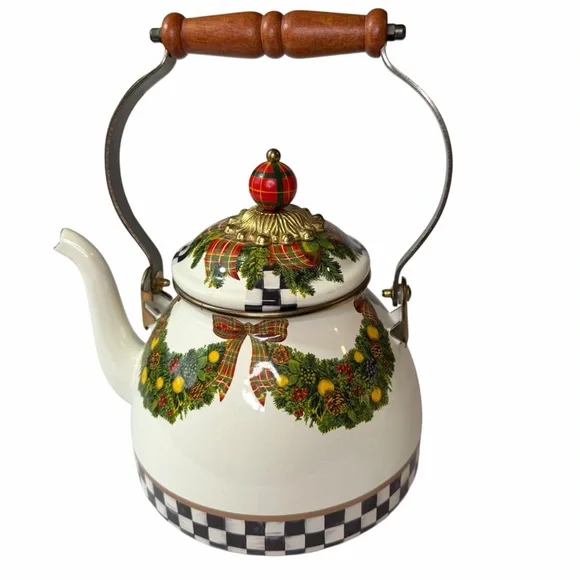 MacKenzie-Childs Evergreen 2 Quart Tea Kettle